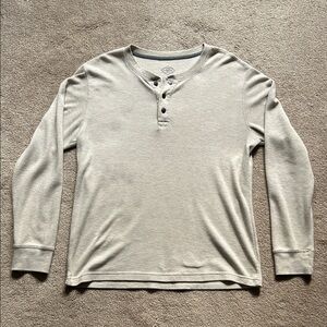 Men’s Long Sleeve Beige Henley Shirt